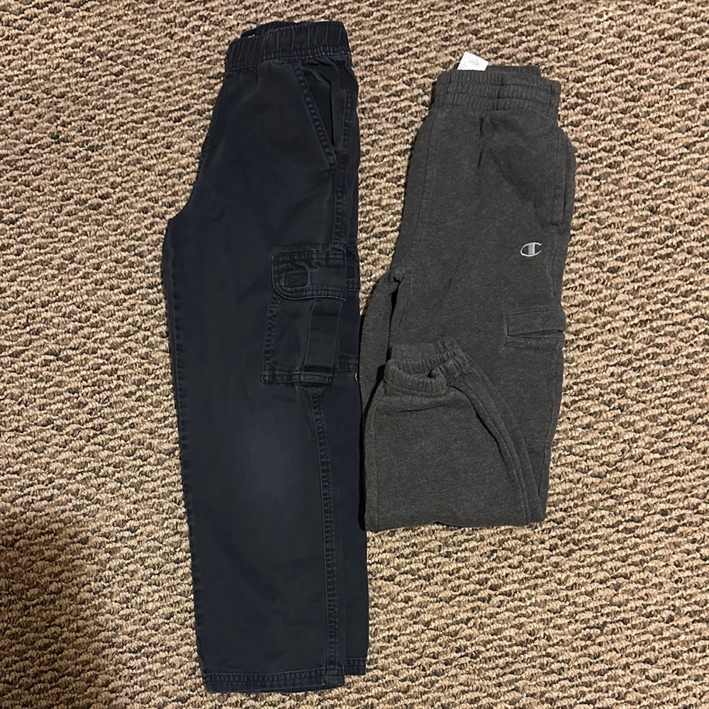 Kids' Black cargo and Gray Joggers